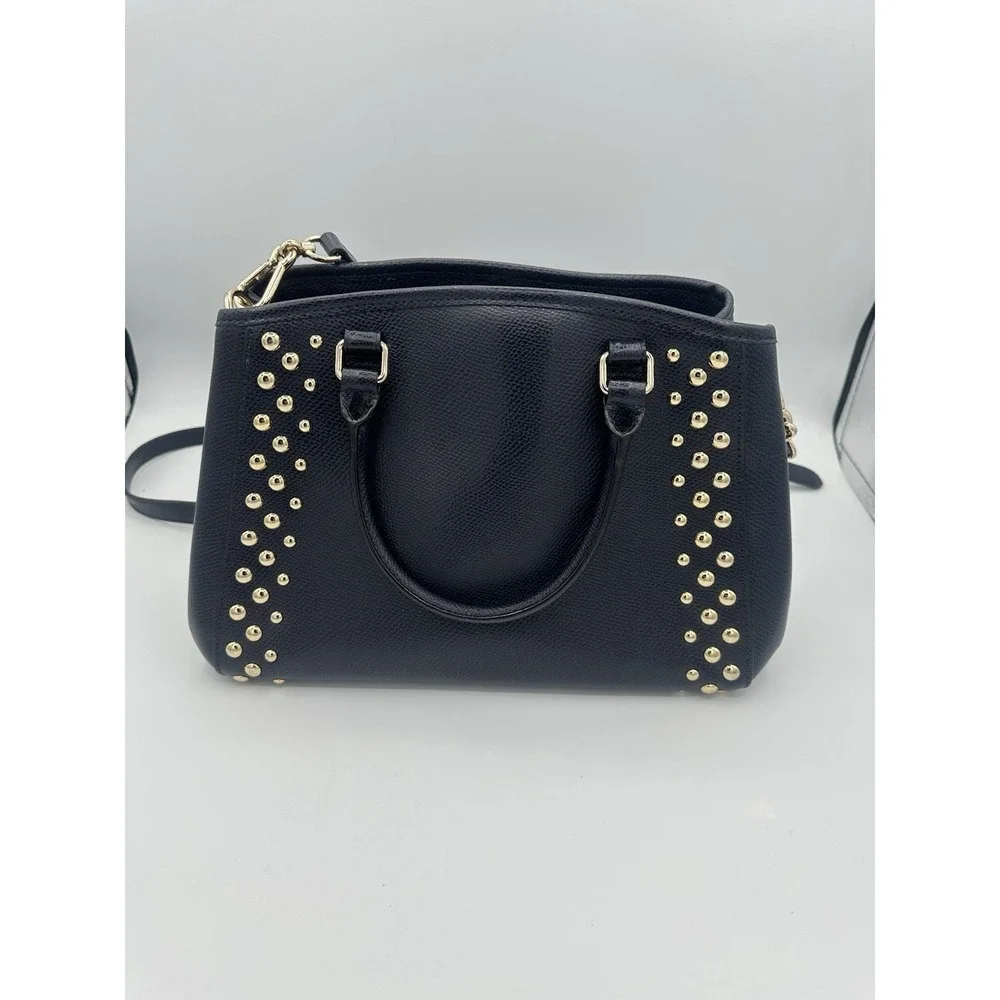 Coach Studded Triple Compartment Margo Carryall Midnight, Detachable Strap
